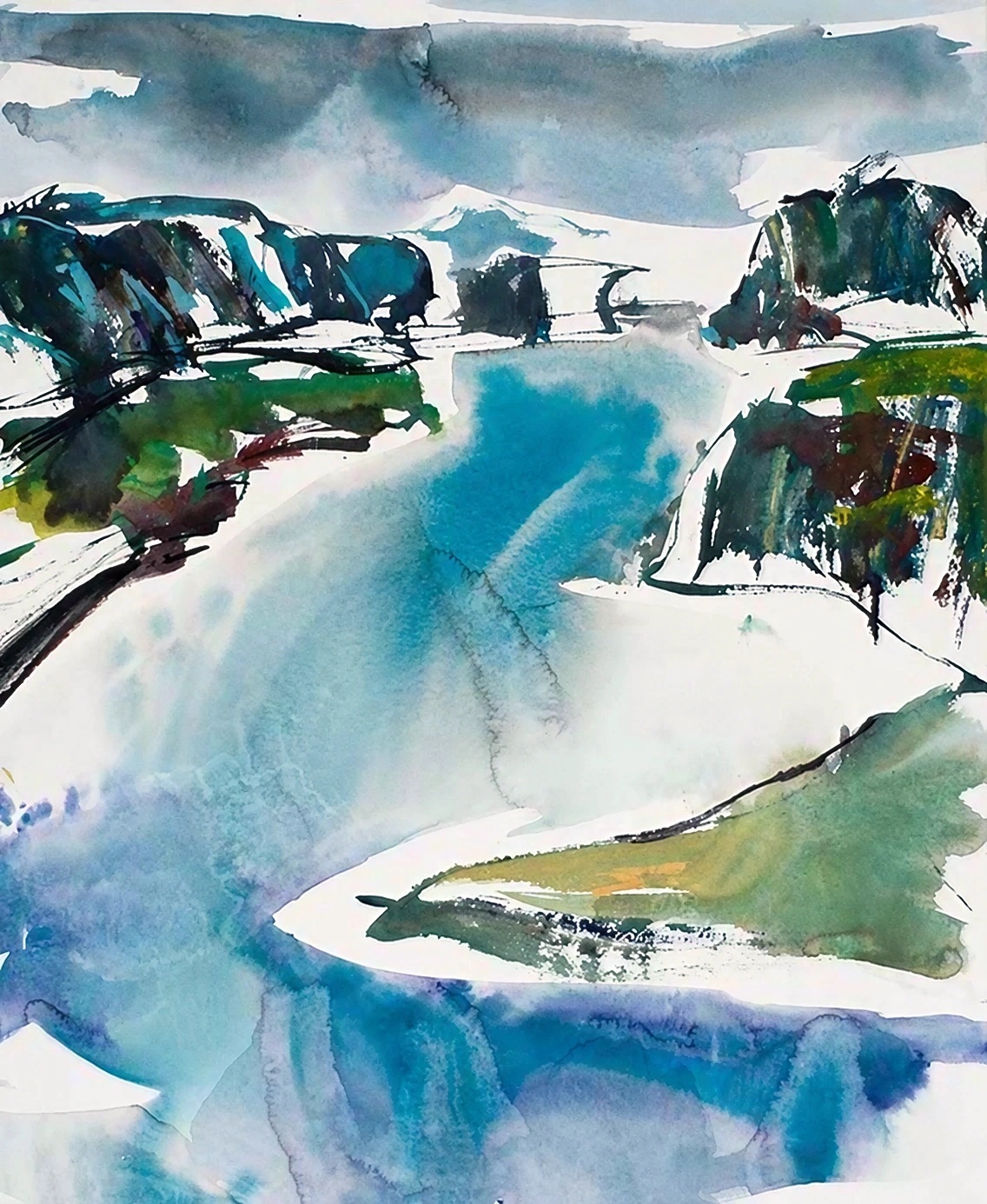 Aquarel van Johan Meeske, 2012.