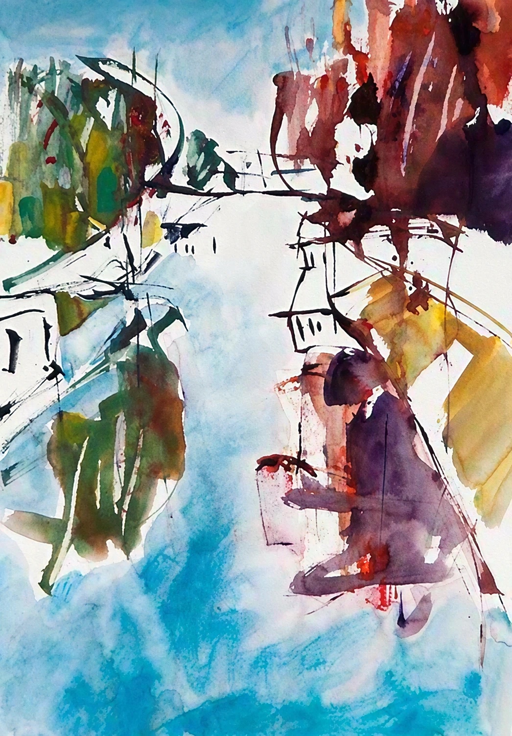 Aquarel van Johan Meeske, 2012.