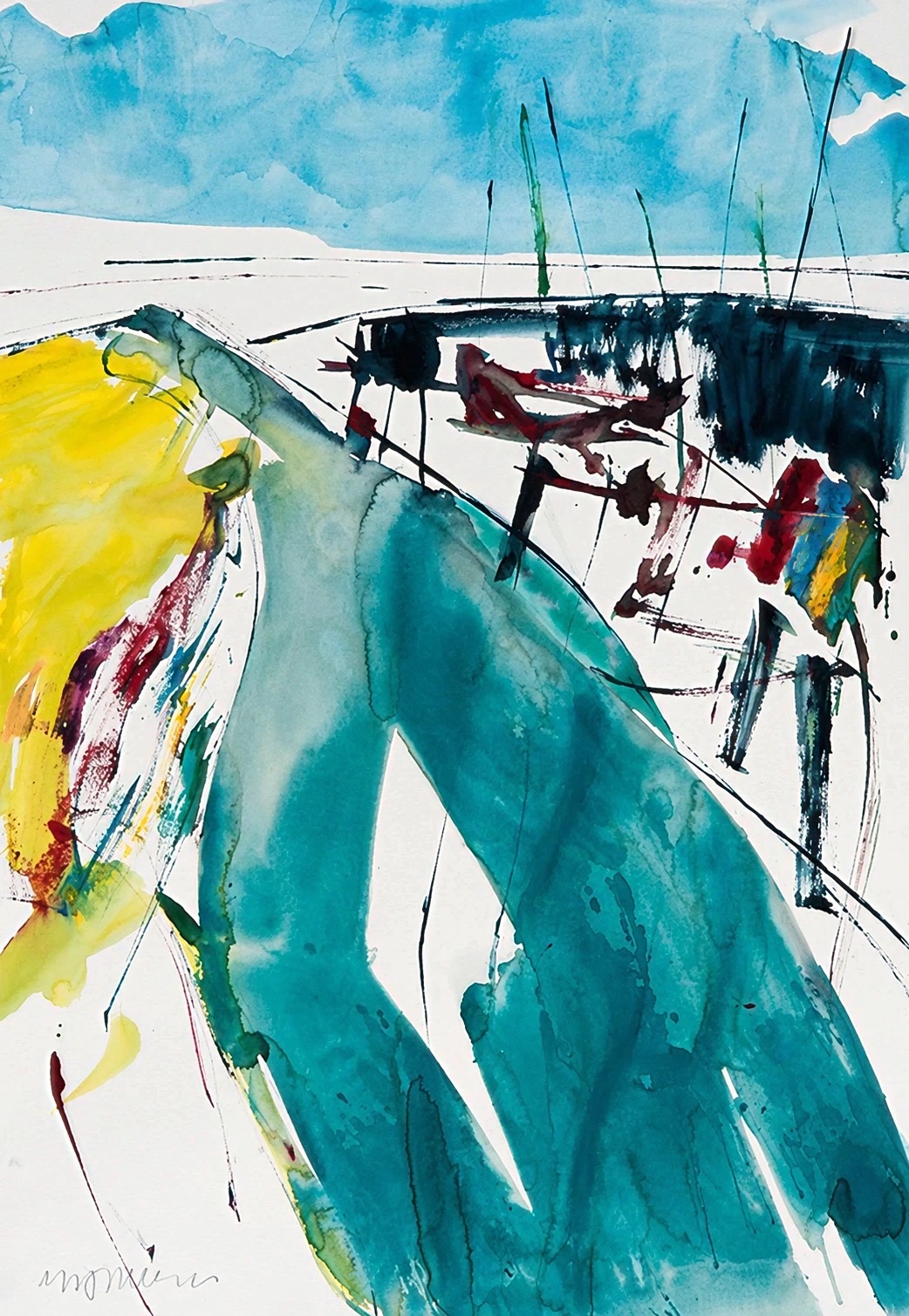 Aquarel van Johan Meeske, 2012.