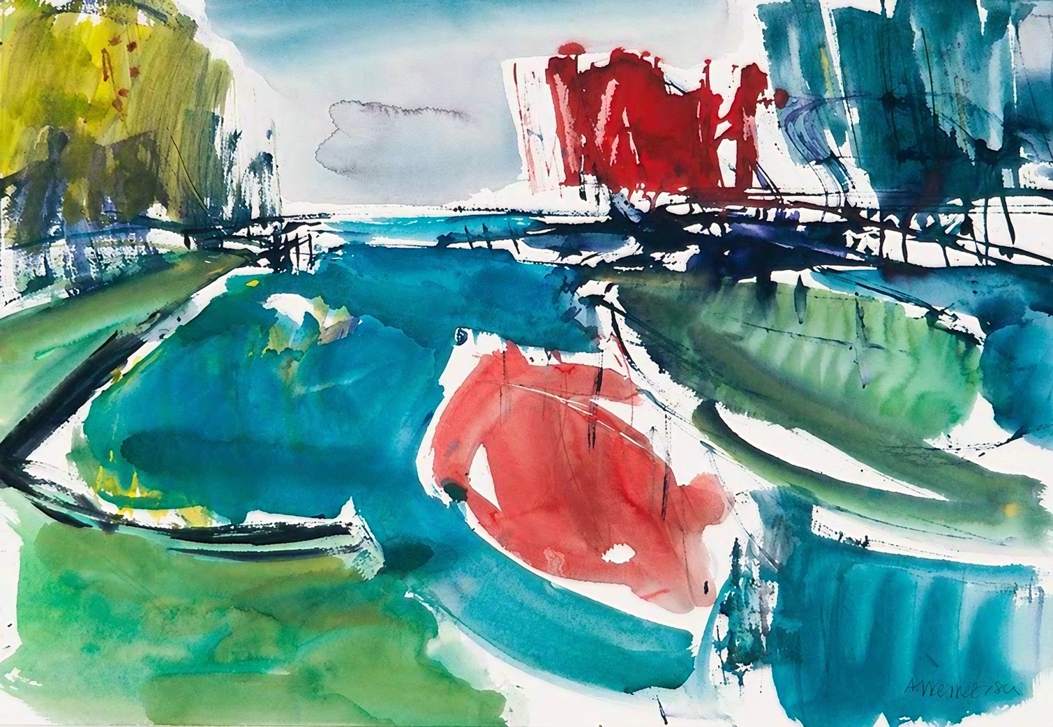 Aquarel van Johan Meeske, 2013.