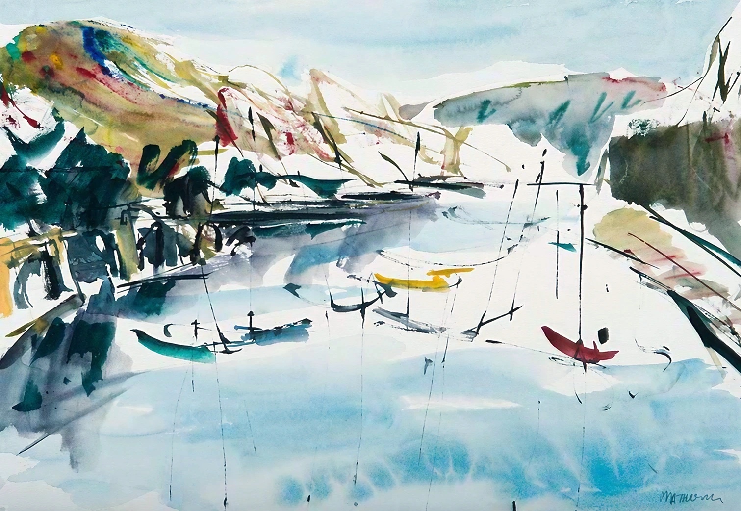 Aquarel van Johan Meeske, 2013.