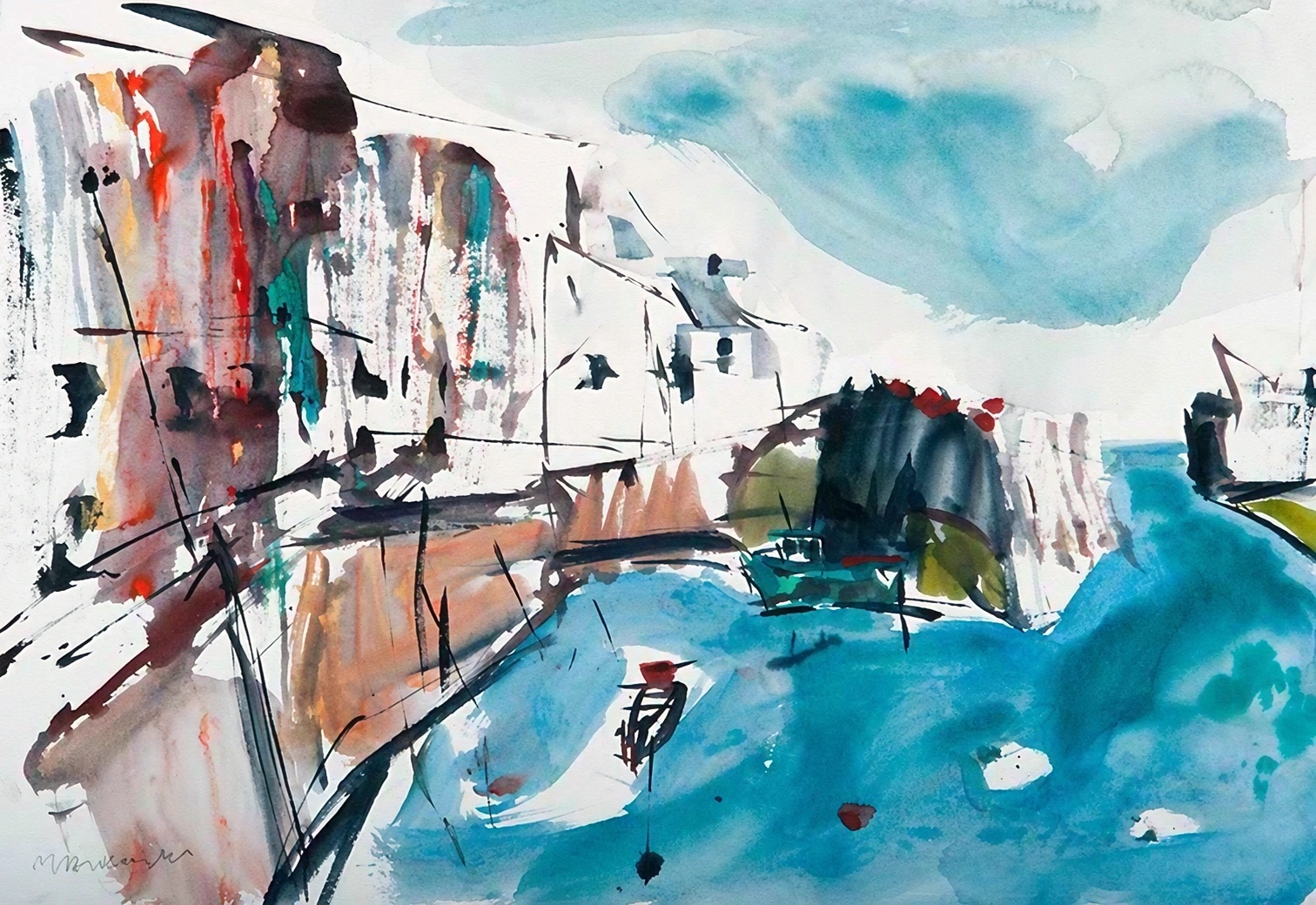 Aquarel van Johan Meeske, 2013.