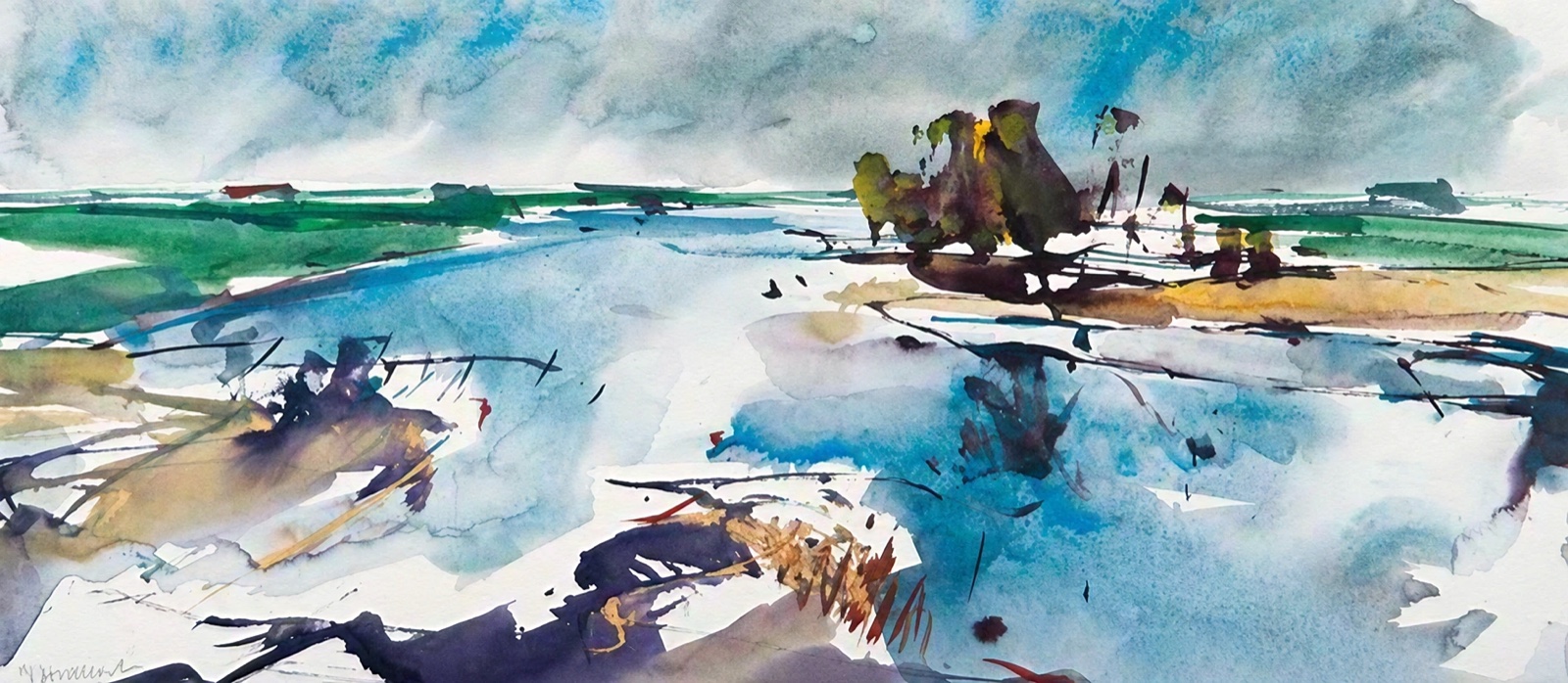 Aquarel van Johan Meeske, 2013.