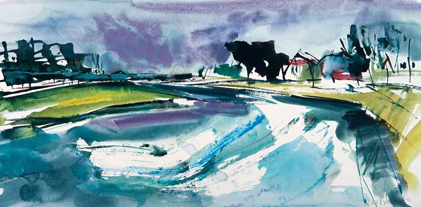 Aquarel van Johan Meeske, 2013.