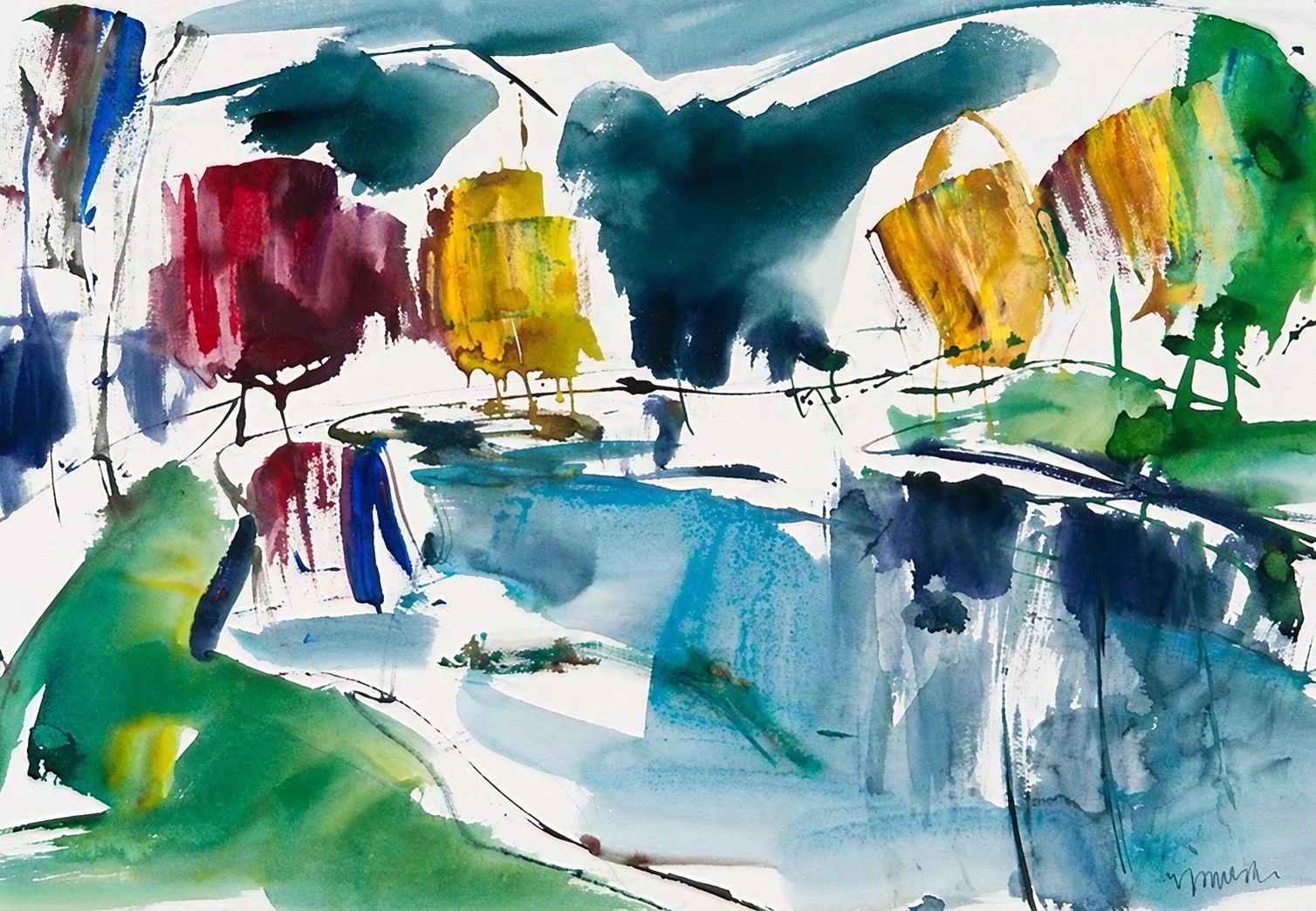 Aquarel van Johan Meeske, 2013.