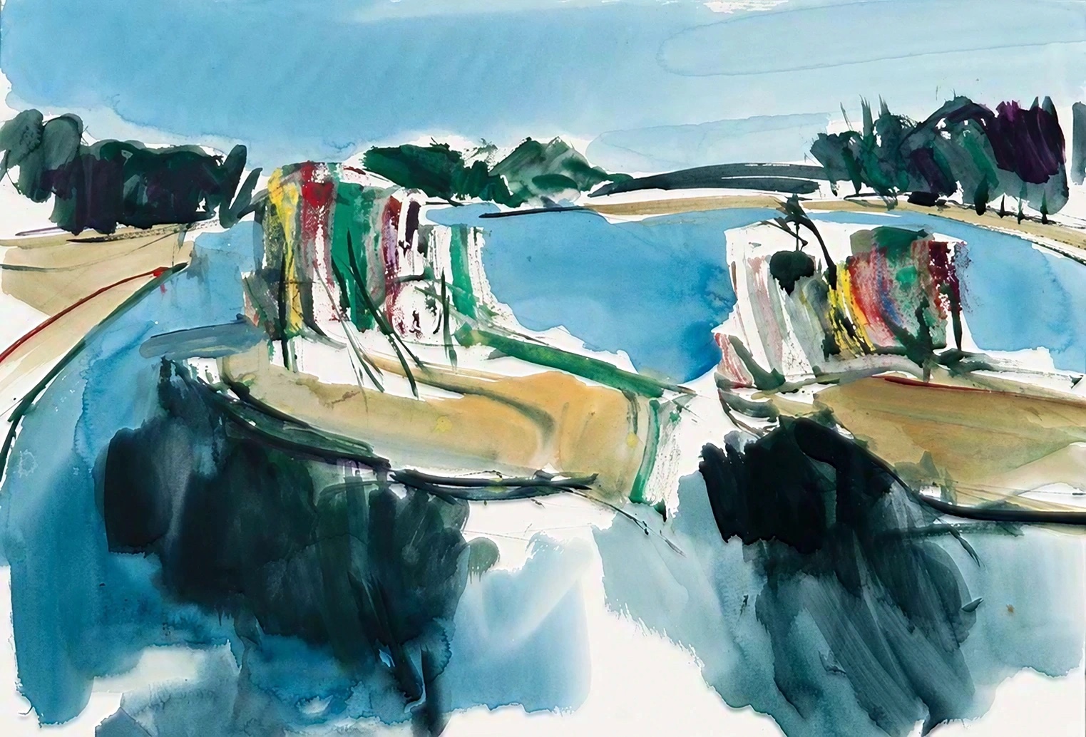 Aquarel van Johan Meeske, 2014.