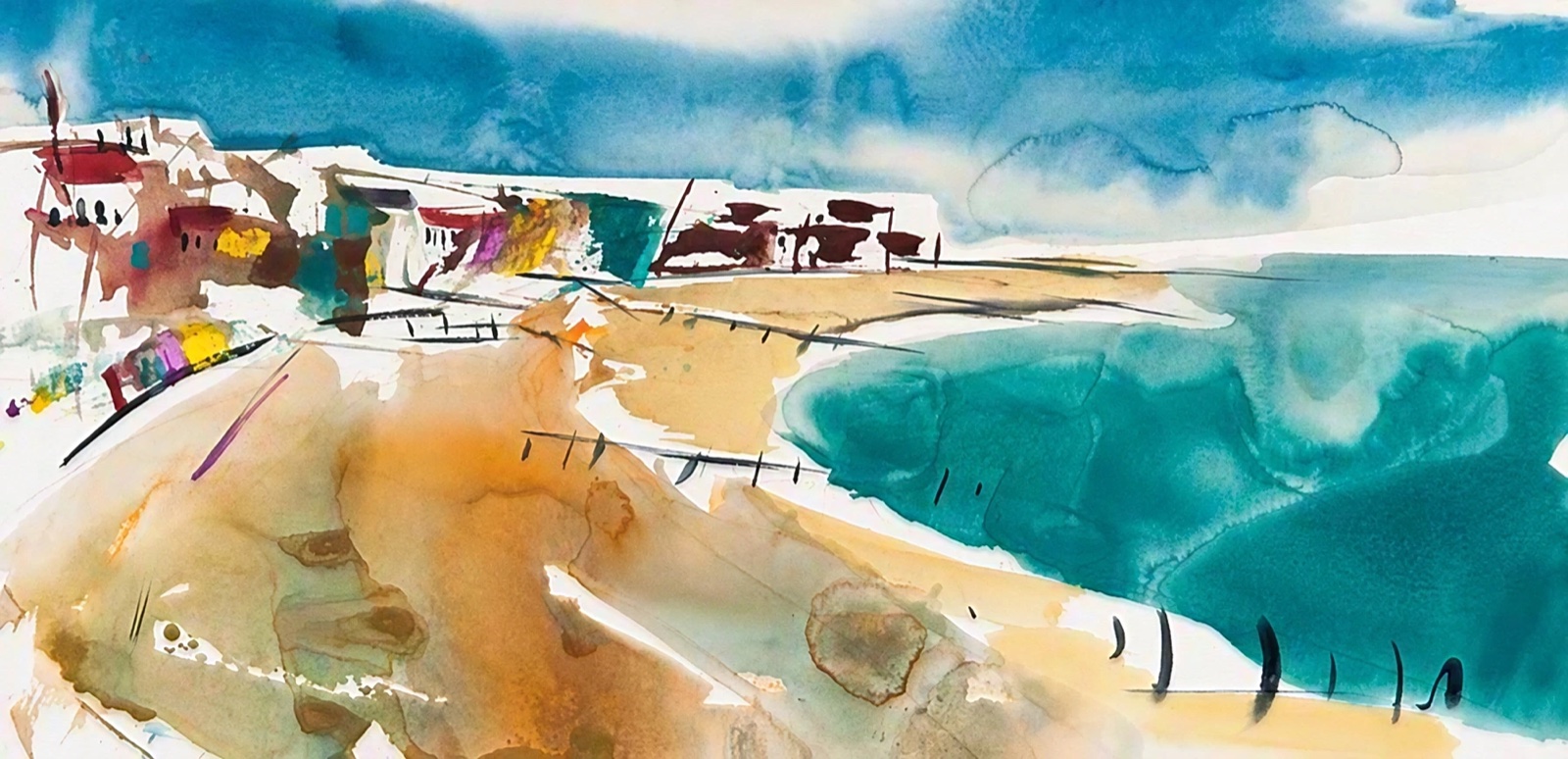 Aquarel van Johan Meeske, 2014.