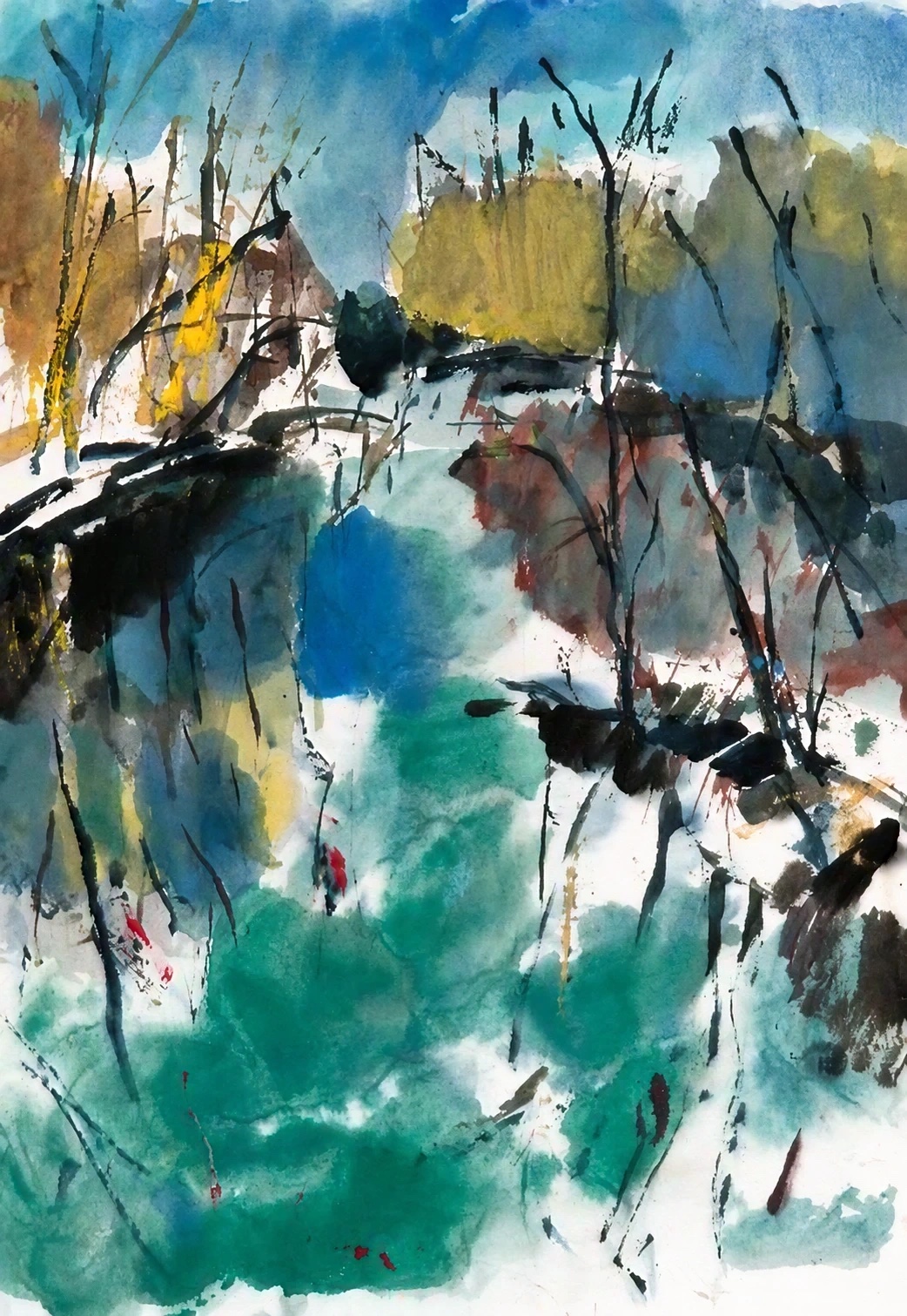 Aquarel van Johan Meeske, 2015.